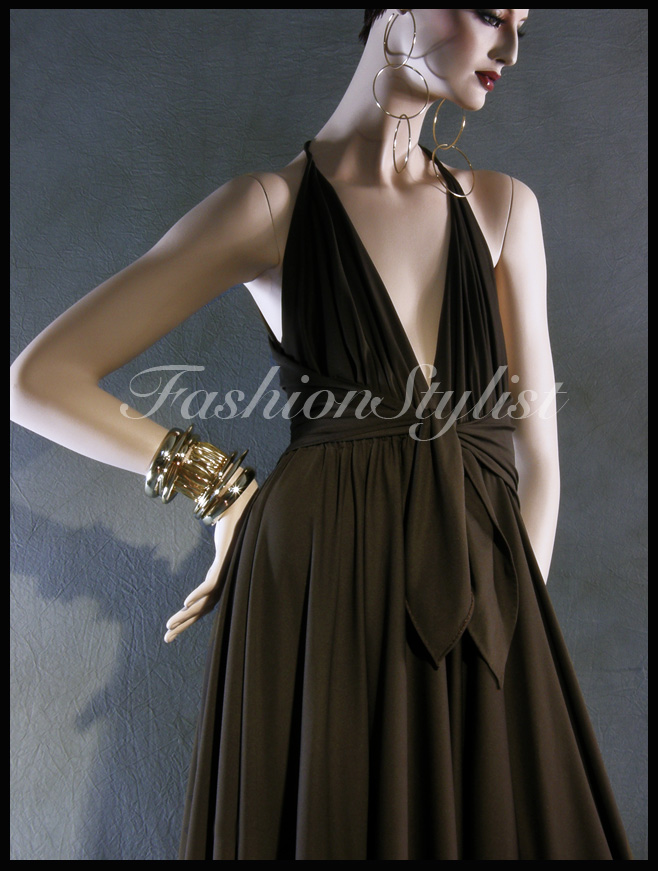 Vintage Halston Dresses. brown jersey Halston dress