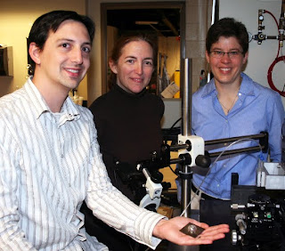 Jacob Adams with principal investigators Jennifer Bernhard and Jennifer Lewis