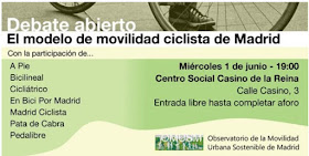 El OMUSM debate sobre el modelo de movilidad ciclista de Madrid - 1 de junio de 2016