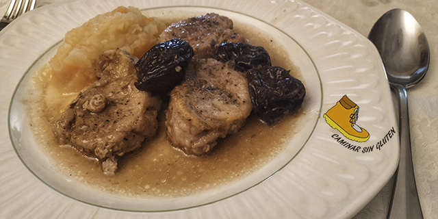 Solomillo de cerdo con ciruelas sin gluten y sin lactosa