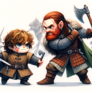 Tyrion Lannister (A Song of Ice and Fire) and Gimli (Lord of the Rings)