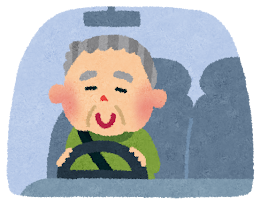 ドライブ・運転のイラスト「おじいさん」