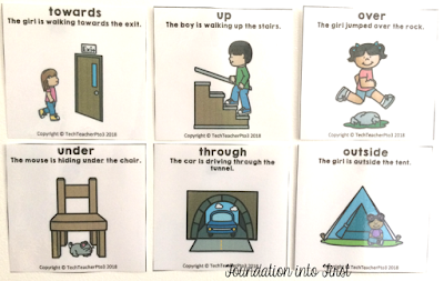 prepositional, preposition, prepositions, flash, cards, prep, kinder, geography, location, position, cards 