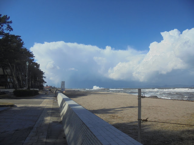 皆生温泉の海岸通り