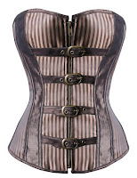 Steampunk Jasquard Striped Overbust Corset