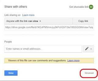 google drive advance option image