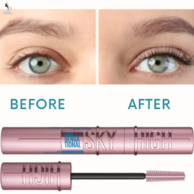 maybelline sky high mascara waterproof before and after