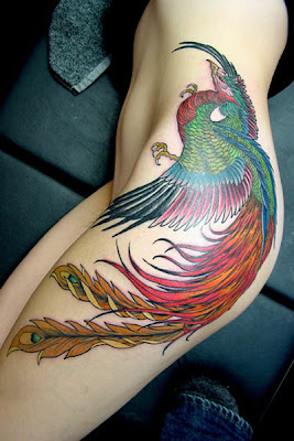 sexy phoenix tattoo designs on a girl's side