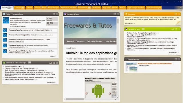 Univers Netvibes de Freewares et Tutos remis à jour