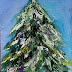 Rochester Tree, Acrylic Portrait of Evergreen Tree