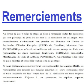 Remerciement Rapport De Stage Doc Et Pdf Cours Btp