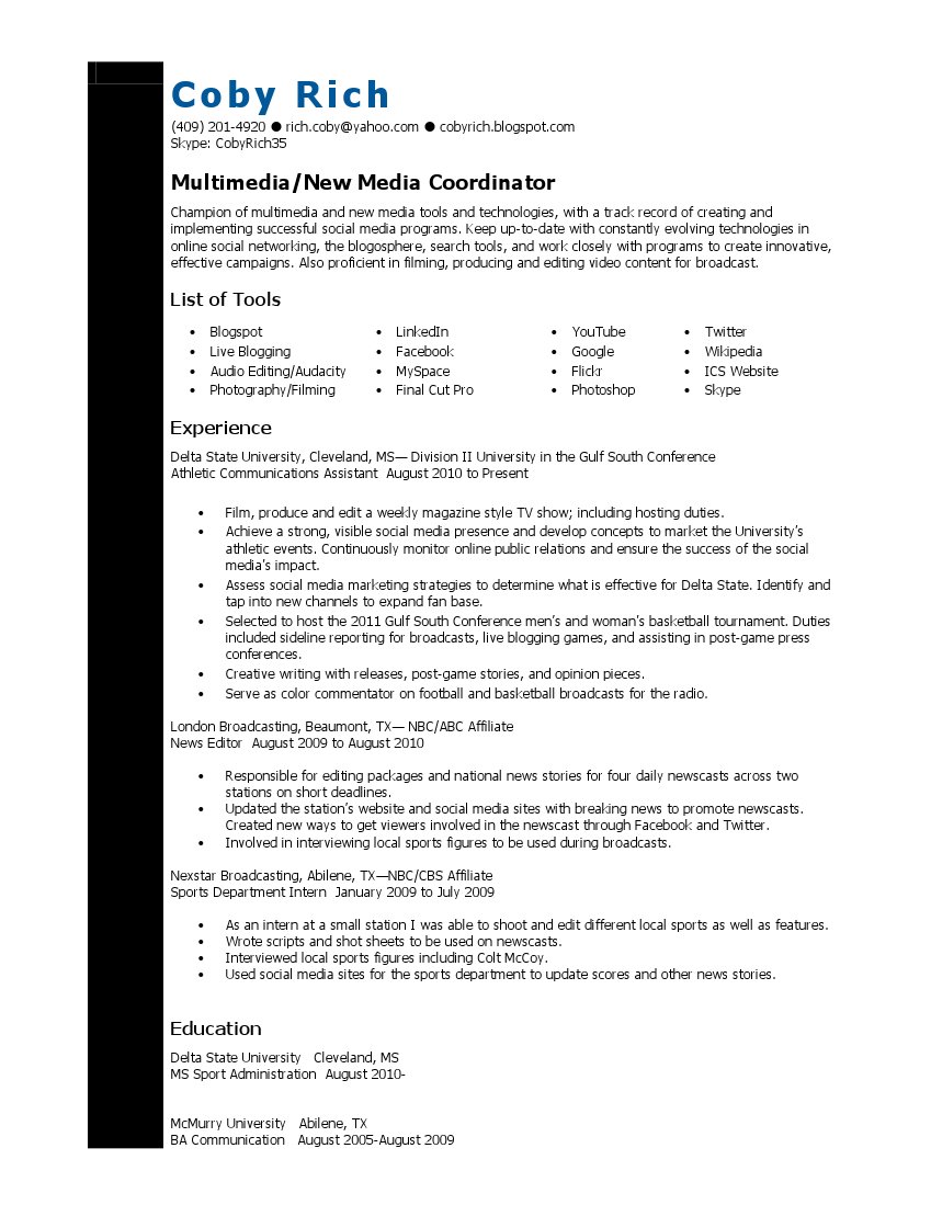 Coby Rich Resume