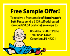 Boudreaux's Butt Paste, freebies, product sample