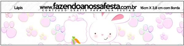 Conejito de Pascua en Cuadros Rosa: Etiquetas para Candy Bar para Imprimir Gratis..