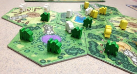 Power Grid: First Sparks meeples on the board