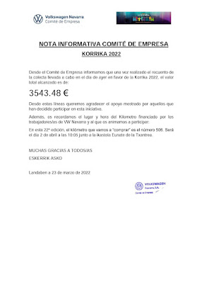 RECAUDACIÓN KORRIKA 