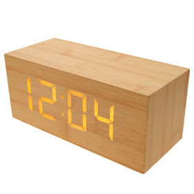 Wooden Block Magic LED Desk Clock