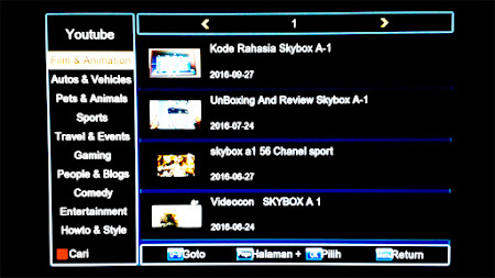 cara buka youtube di receiver skybox A1