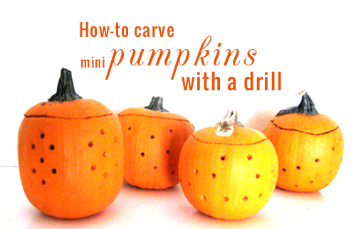 Mod and Mint craft tutorial: How to carve mini Halloween Pumpkins with a drill.