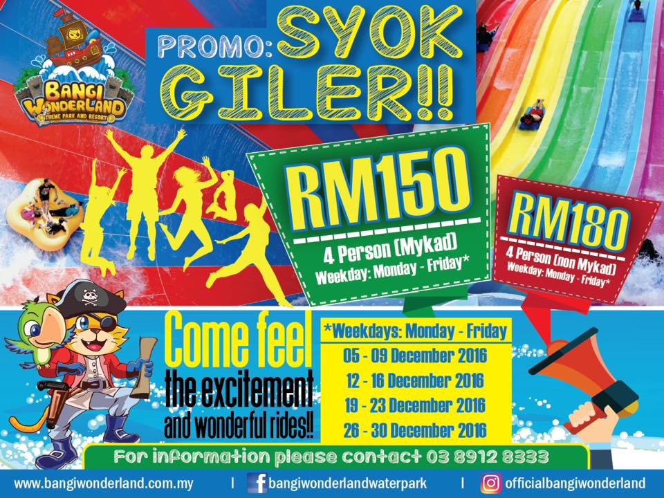 bangi wonderland ticket price 2019