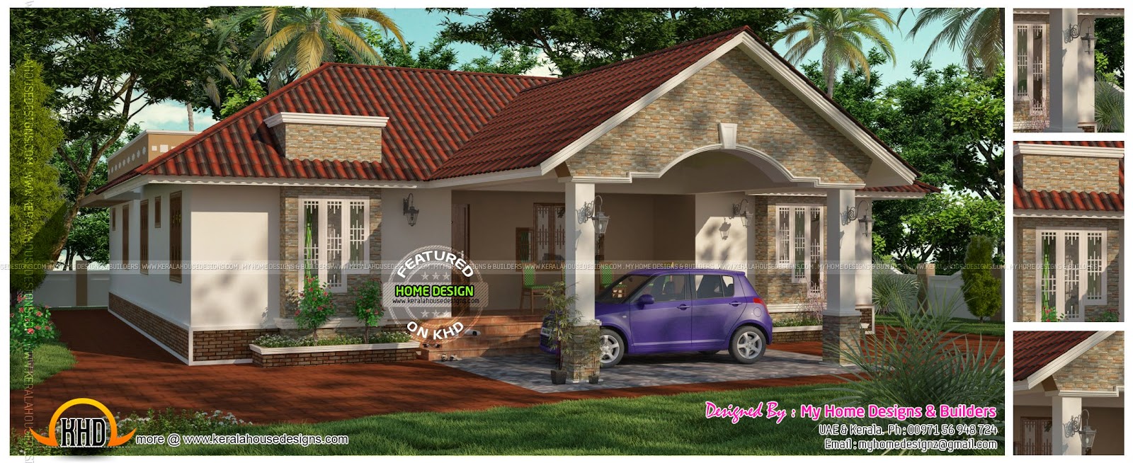 3 bedroom 2 attached one floor house - Kerala home design ...