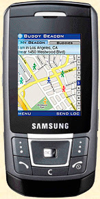 Le GSM Samsung SGH-D900 équipé du logiciel Loopt de Sprint (USA).