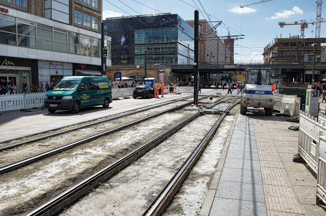 Baustelle Alexanderplatz, Gleisarbeiten, 10178 Berlin, 16.08.2013