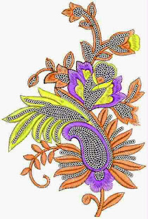 blomme en Paisley figuur Patch