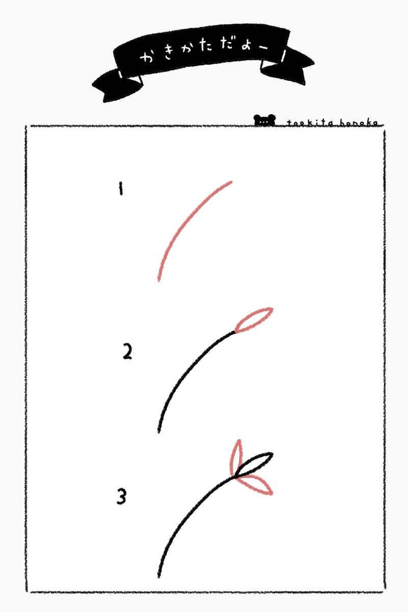 七夕の短冊 笹の葉飾り のイラストの簡単かわいい描き方 ゆるかわ 手書き ボールペン 手帳用 遠北ほのかのイラストサイト