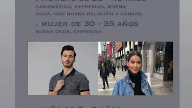 CASTING en ECUADOR: Se busca HOMBRE de 35 - 40 años, MUJER de 30 - 35 años, NIÑO/A de 7 - 9 años y SEÑORA de 45 -50 años