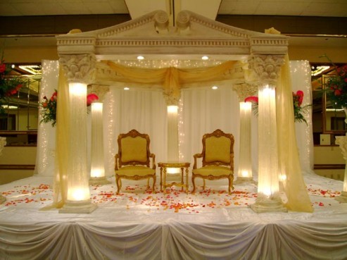 royal wedding stage decoration with flowers in india