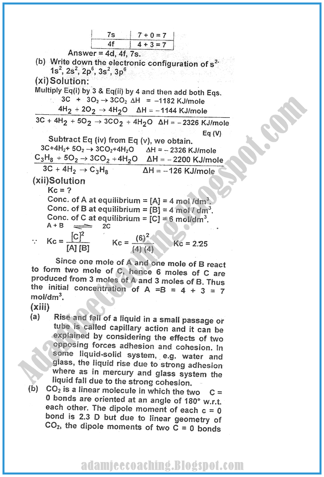 Chemistry-Numericals-Solve-2009-past-year-paper-class-XI