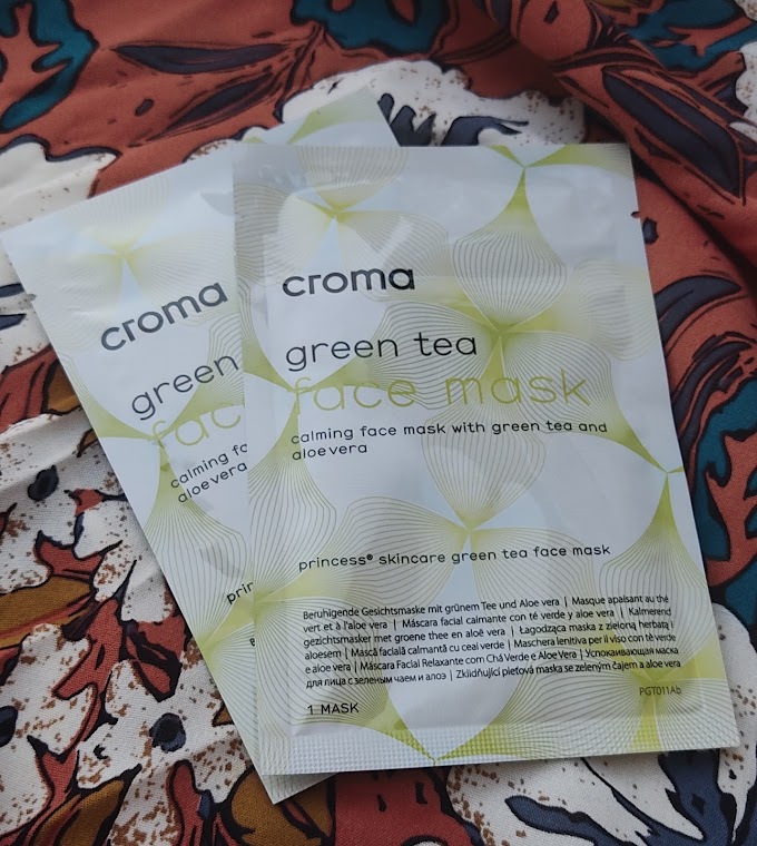Mascarilla facial calmante con té verde y aloe vera de Croma Pharma