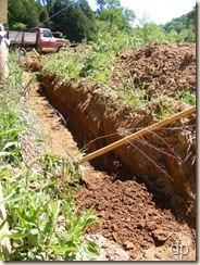 leveling the bottom of the trench