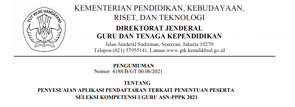 Penjelasan Resmi Tentang Reset Pendaftaran Seleksi PPPK Guru Tahun 2021