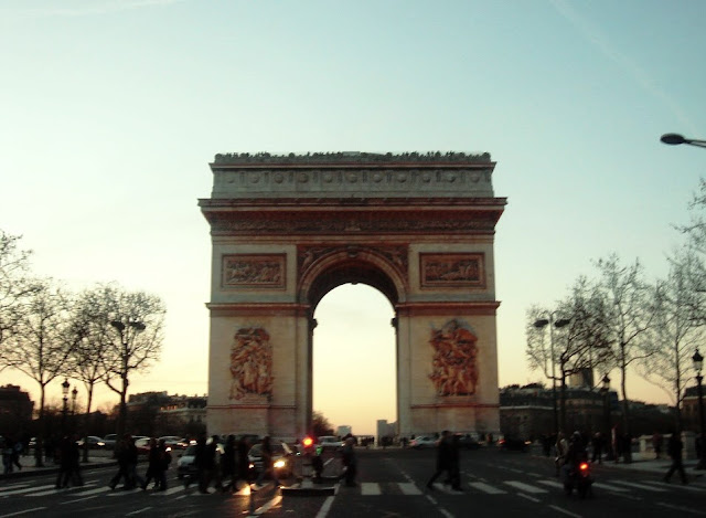 A view of the iconic Arc de Triomphe  in Paris