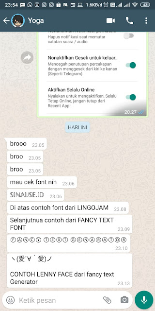 Cara Mengubah Font Whatsapp