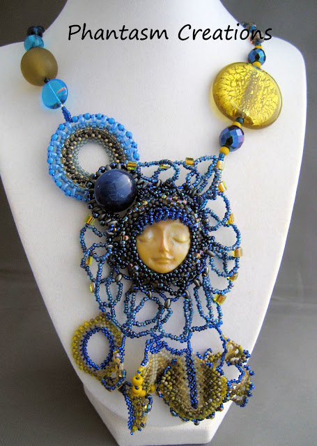 Bead weaving necklace by Lindsay Starr of Phantasm Creations
