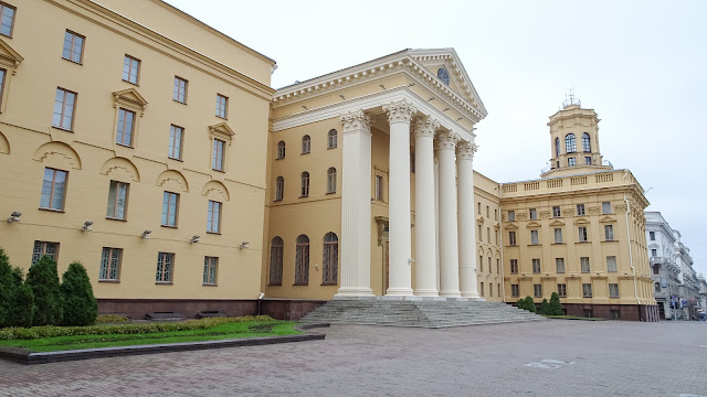 This impressive building, on the main street of Minsk.