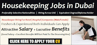 Housekeeping attendant Recruitment For Dubai, UAE Abu Dhabi and Sharjah | Salary: AED 900-1200 | Any Nationality Can Apply