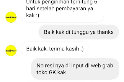 Bukti Transfer & Bukti Chat CS grabtoko.com Dengan Korban - A.N Deny Dari Jakarta