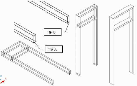 cara membuat kusen pintu di autocad disain gambar 3d