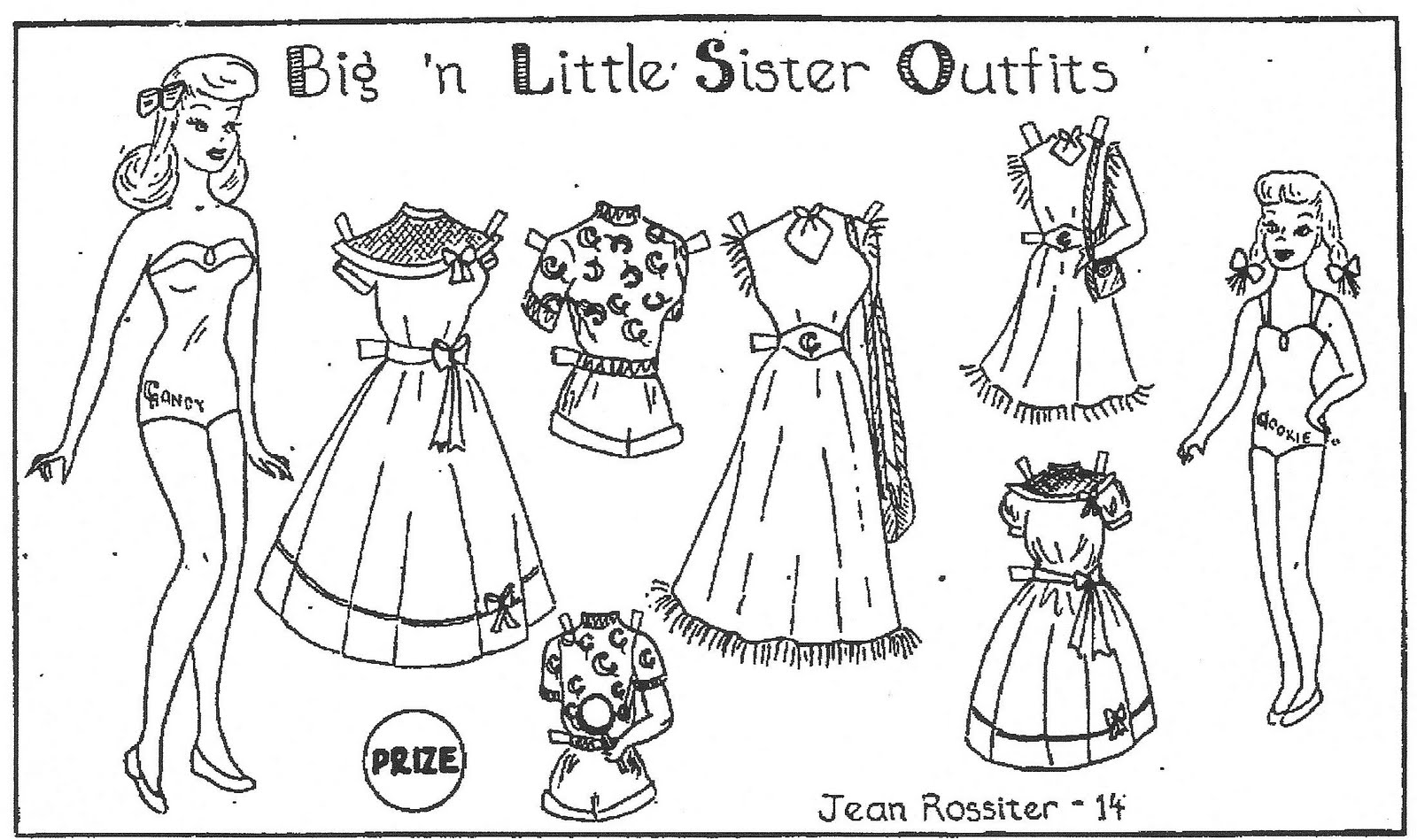 Big n Little Sister Outfits 1952