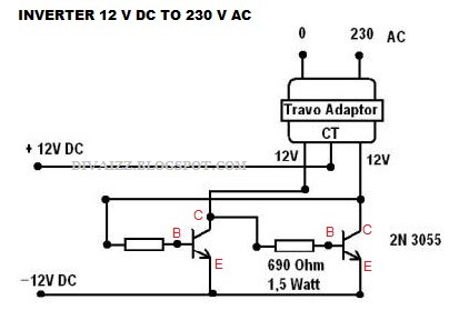Electro Skema Inverter  atau Rangkaian  Merubah Tegangan DC 
