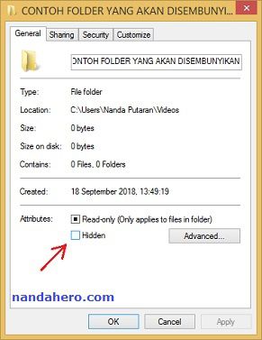 cara menyembunyikan file di laptop windows 10