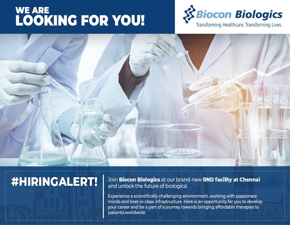 Job Availables, Biocon Biologics Job Opening For RND Department