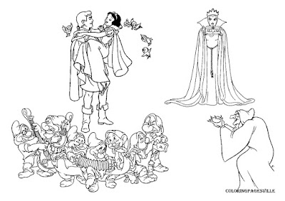 Desenhos da Branca de Neve para Colorir e Imprimir