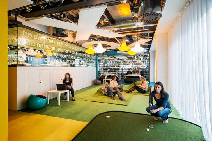 Mini golf room in Google office in Dublin 