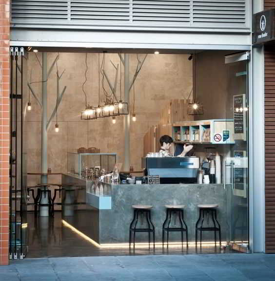 ツ 30+ konsep desain interior cafe minimalis outdoor 