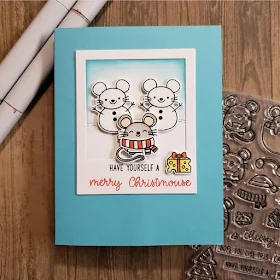 Sunny Studio Stamps: Merry Mice Customer Card by Nicole LeBlanc